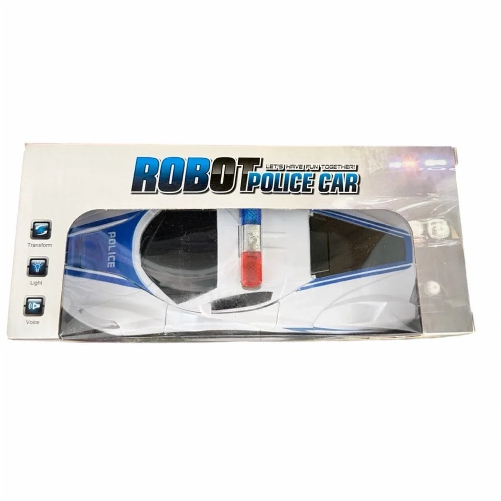 2-In-1 Robot Toy Police Car Transformer Robot With Lights And Sounds - NEW